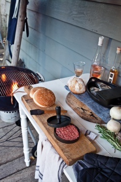 Logotrade promotional merchandise image of: BBQ set with hamburger press and brush