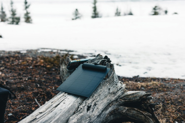 Logo trade business gift photo of: Pedro AWARE™ RPET deluxe cooler bag with 5W solar panel