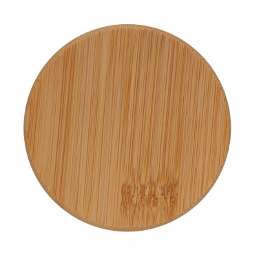 Logo trade promotional merchandise picture of: Double wall borosilicate glass with bamboo lid 350ml