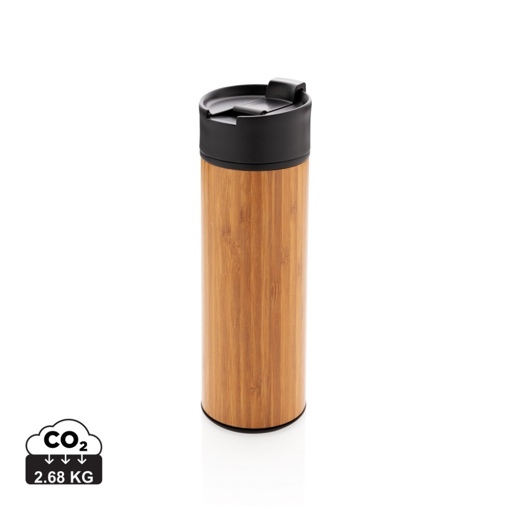 Logo trade promotional gift photo of: Bogota vacuum bamboo coffee mug