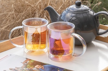 Logotrade corporate gift picture of: Deluxe double wall electroplated glass mug