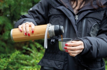 Logotrade promotional item picture of: Bamboo vacuum travel flask