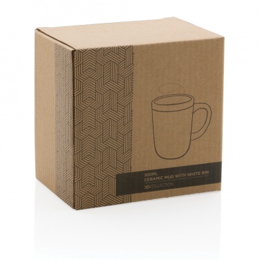 Logo trade promotional product photo of: Ceramic mug with white rim 300ml