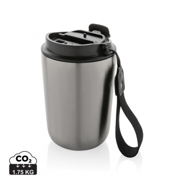 Logotrade corporate gift image of: Cuppa RCS re-steel vacuum tumbler with lanyard