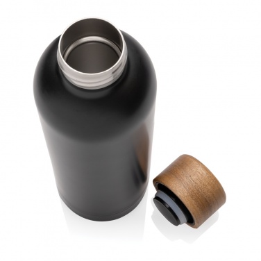 Logotrade advertising products photo of: Wood RCS certified recycled stainless steel vacuum bottle