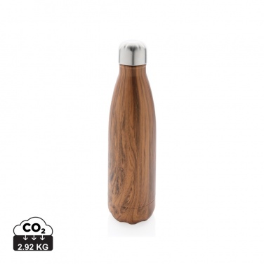 Logotrade promotional giveaway picture of: Vacuum insulated stainless steel bottle with wood print