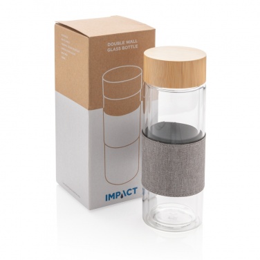 Logo trade promotional gifts picture of: Impact double wall borosilicate glass bottle