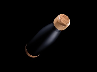 Logo trade promotional products picture of: Vacuum stainless steel bottle with bamboo lid and bottom