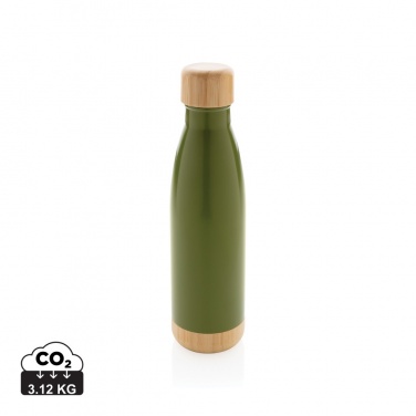 Logo trade promotional items picture of: Vacuum stainless steel bottle with bamboo lid and bottom