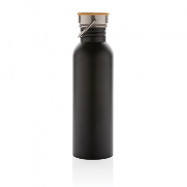 Logo trade promotional giveaway photo of: Modern stainless steel bottle with bamboo lid