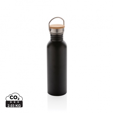 Logo trade promotional giveaway photo of: Modern stainless steel bottle with bamboo lid