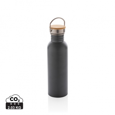 Logotrade promotional products photo of: Modern stainless steel bottle with bamboo lid