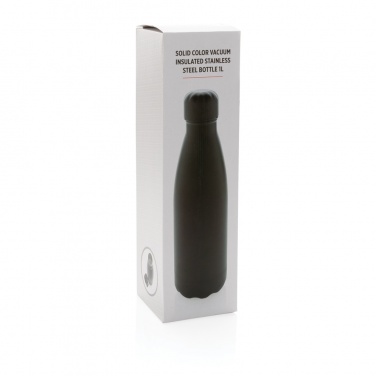 Logotrade business gift image of: Solid colour vacuum stainless steel bottle 1L