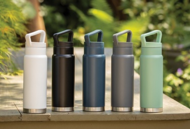 Logo trade advertising products image of: Leakproof vacuum on-the-go bottle with handle
