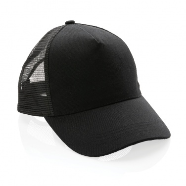 Logo trade promotional merchandise image of: Impact AWARE™ Brushed rcotton 5 panel trucker cap 190gr