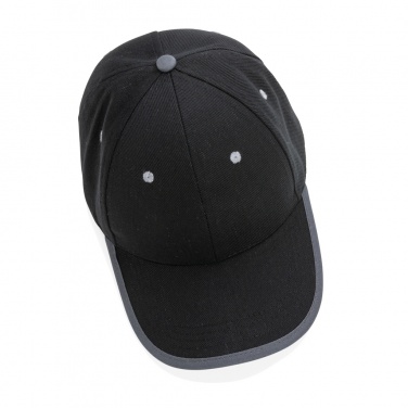 Logo trade promotional gifts image of: Impact AWARE™ Brushed rcotton 6 panel contrast cap 280gr