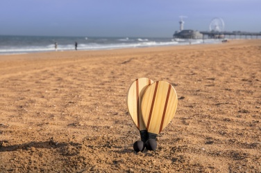 Logo trade business gift photo of: Wooden frescobol tennis set