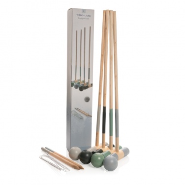 Logo trade promotional giveaways image of: Wooden croquet set
