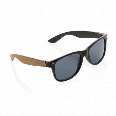 Logo trade corporate gift photo of: GRS recycled PC plastic sunglasses with cork