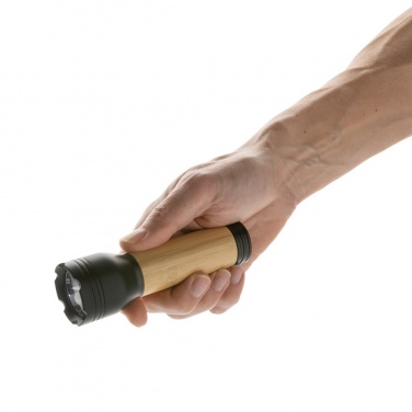 Logo trade business gifts image of: Lucid 3W RCS certified recycled plastic & bamboo torch