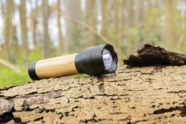 Logotrade business gift image of: Lucid 3W RCS certified recycled plastic & bamboo torch