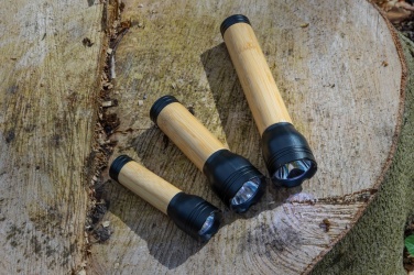 Logo trade advertising product photo of: Lucid 3W RCS certified recycled plastic & bamboo torch
