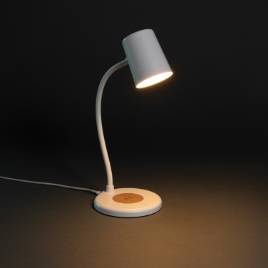 Logotrade promotional giveaways photo of: Zenara RCS recycled plastic and cork 15W wireless desk lamp