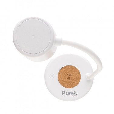 Logo trade promotional merchandise picture of: Zenara RCS recycled plastic and cork 15W wireless desk lamp
