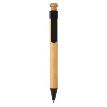 Logo trade promotional merchandise image of: Bamboo pen with wheatstraw clip