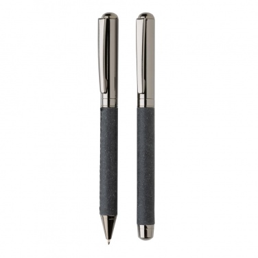 Logo trade promotional items picture of: Recycled leather pen set