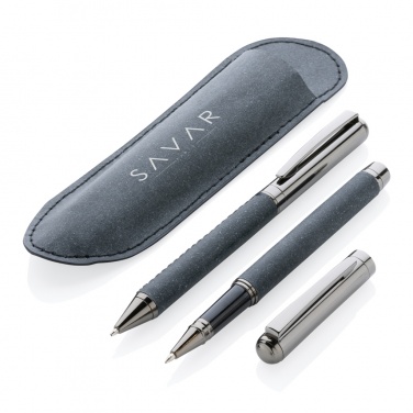 Logotrade promotional giveaway picture of: Recycled leather pen set