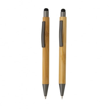Logotrade corporate gift image of: Bamboo modern pen set in box