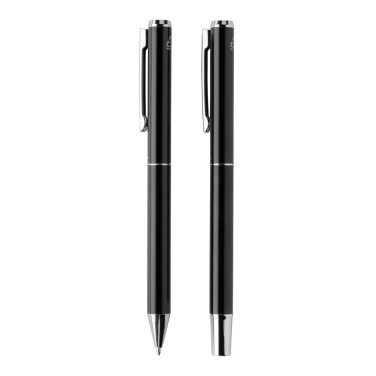 Logo trade promotional giveaways picture of: Swiss Peak Cedar RCS certified recycled aluminum pen set
