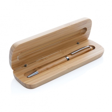 Logo trade promotional merchandise image of: Bamboo pen in box
