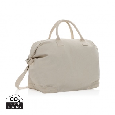 Logo trade corporate gift photo of: Kezar AWARE™ 500 gsm recycled canvas deluxe weekend bag