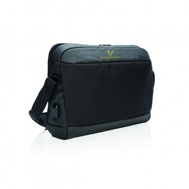 Logo trade business gifts image of: Madrid RFID USB 15.6" laptop bag PVC free