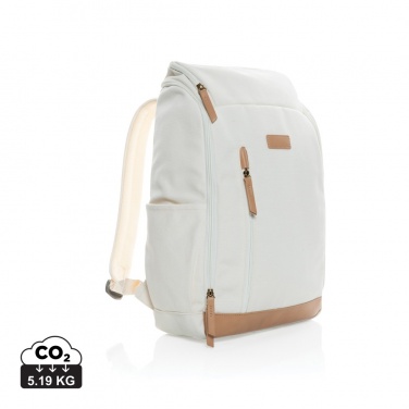 Logotrade corporate gift image of: Impact AWARE™ 16 oz. recycled canvas 15" laptop backpack