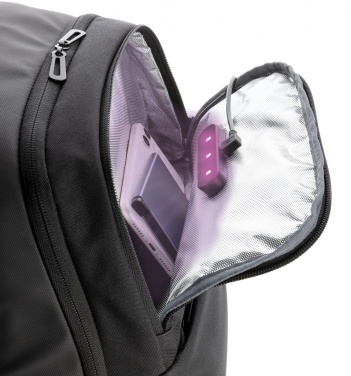 Logotrade promotional merchandise photo of: Swiss Peak laptop backpack with UV-C steriliser pocket