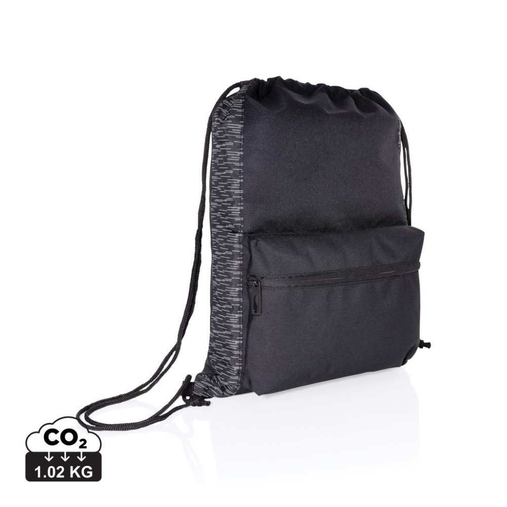 Logo trade advertising products image of: AWARE™ RPET Reflective drawstring backpack