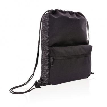 Logo trade promotional merchandise image of: AWARE™ RPET Reflective drawstring backpack