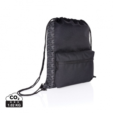Logo trade promotional merchandise image of: AWARE™ RPET Reflective drawstring backpack