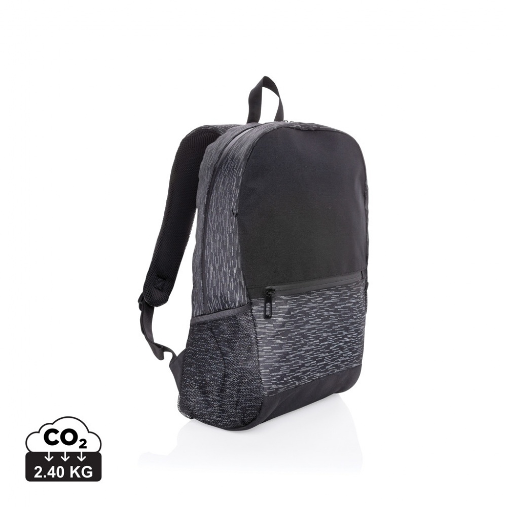 Logo trade corporate gifts image of: AWARE™ RPET Reflective laptop backpack