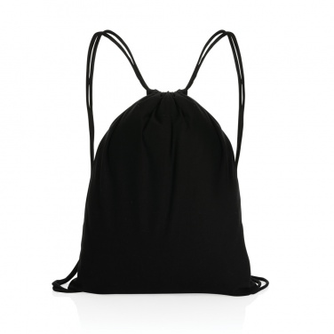 Logo trade corporate gift photo of: Impact AWARE™ recycled cotton drawstring backpack 145g