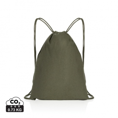 Logotrade promotional giveaway image of: Impact AWARE™ recycled cotton drawstring backpack 145g