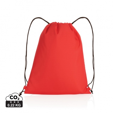 Logo trade business gifts image of: Impact AWARE™ RPET 190T drawstring bag