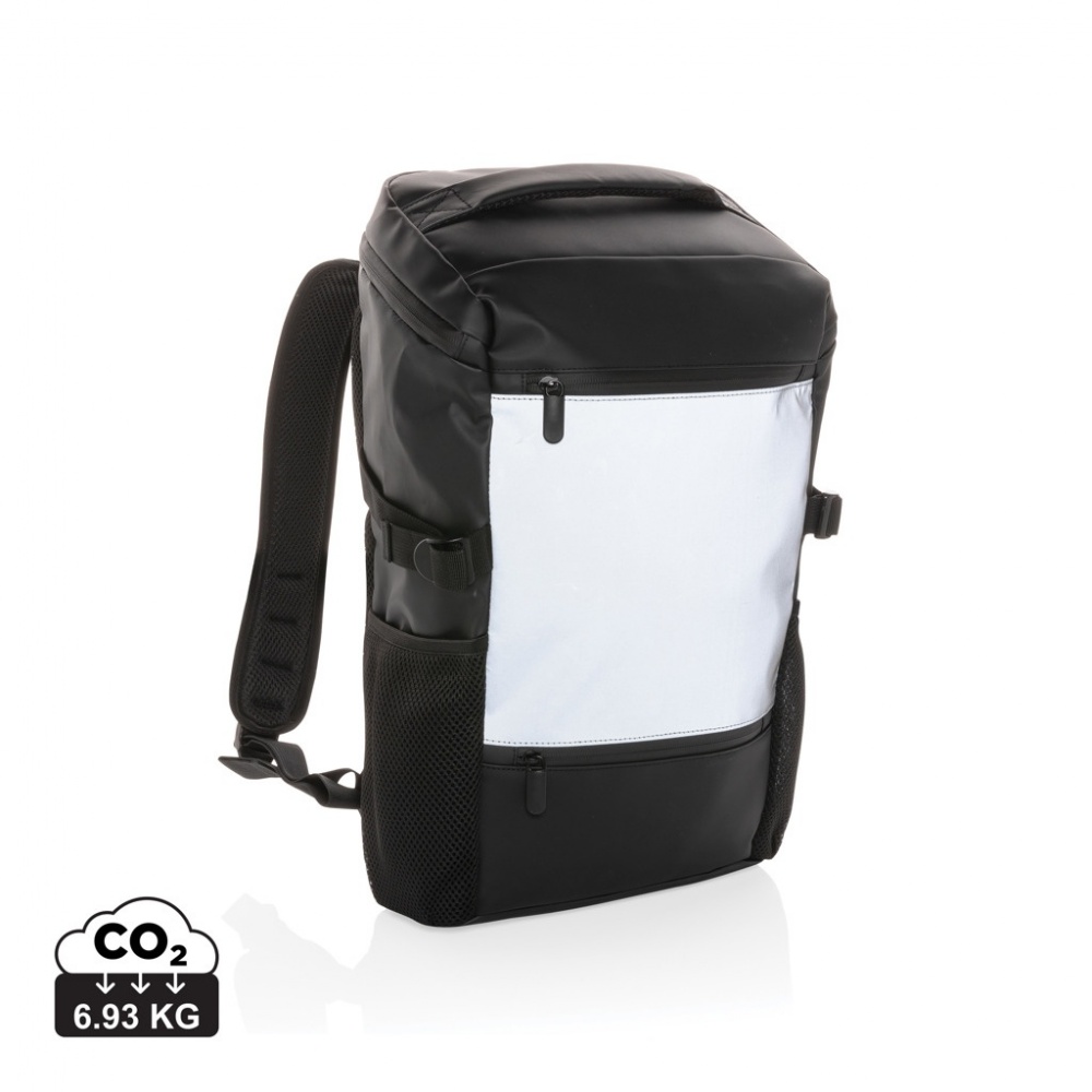 Logotrade promotional giveaway picture of: PU high visibility easy access 15.6" laptop backpack