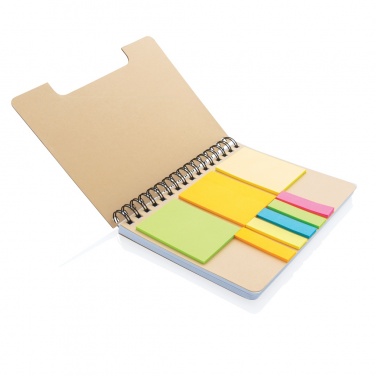Logotrade promotional gift picture of: A5 Kraft spiral notebook with sticky notes