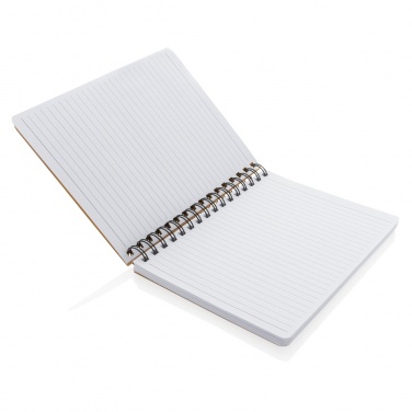 Logo trade advertising products image of: A5 Kraft spiral notebook with sticky notes