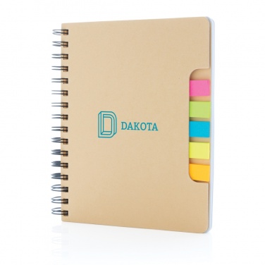 Logo trade promotional giveaways picture of: A5 Kraft spiral notebook with sticky notes