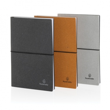 Logo trade promotional products image of: A5 recycled leather notebook